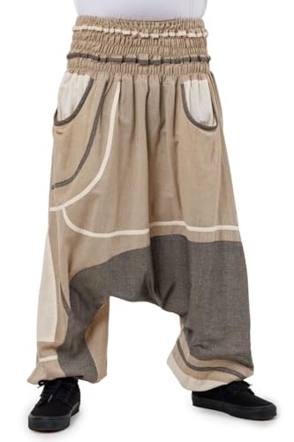 Sarouel ample unisexe Nomadia blanc écru pantalon bouffant ethnique chic