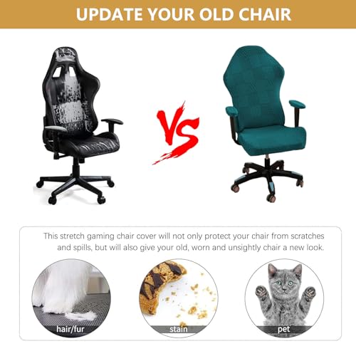 Housse de chaise jeu extensible pour un setup gaming vert épuré
