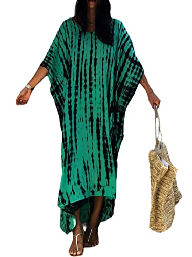 Image of Kaftan Dresses for Women Plus Size Summer Beach Dress with Print and Swim Cover Ups