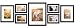 Frametory, Gallery Wall Frame Collection,Set of 7,Black Photo Frame with Ivory Color Mat & Real Glass
