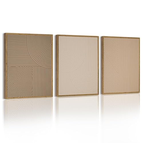 PHOPAGO Minimalist Abstract Framed Wall Art Modern Boho Neutral Line Wall Decor Geometric Artwork...