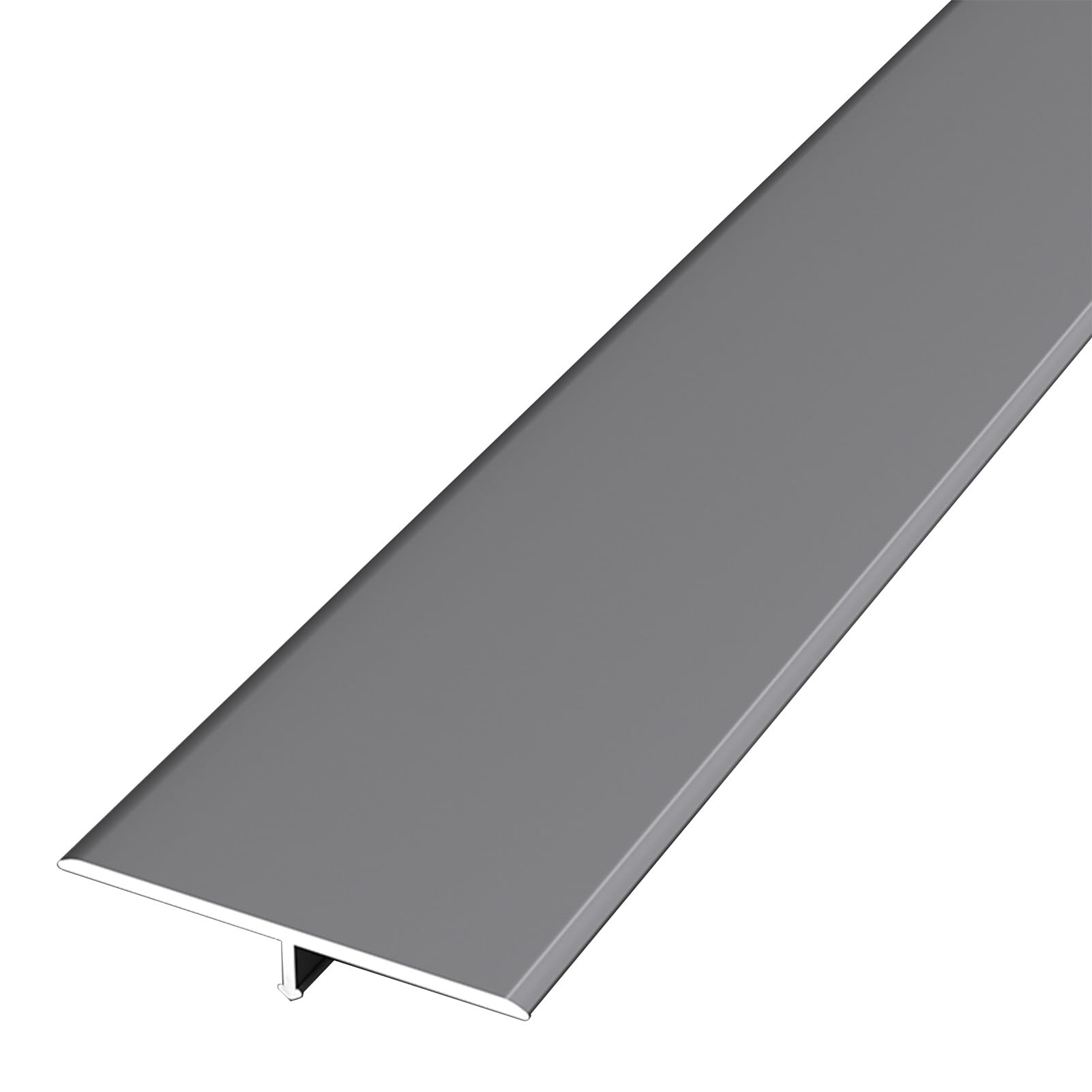 Bande de seuil en T pour sol stratifié et carrelage de 2,6 m de long coloris gris