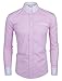 TAM WARE Mens Classic Vertical Striped Fake Pocket Longsleeve Shirt TWCMS01-PINK-US S
