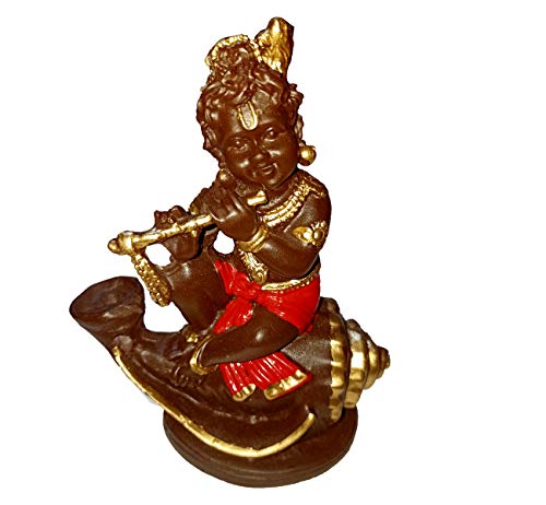 Image of Cute Gadda Laddu Gopal Smoke Fountain Backflow Cone Decorative Incense Holder (Multicolour) with 20 Back Flow Cones