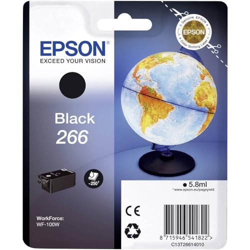 Epson C13T26614010 - Cartucho de tóner adecuado para WF100W, color negro válido para EPSON WorkForce WF-100W ⭐