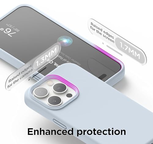 Image of Back Cover for iPhone 13 Pro Case,[Military Shockproof Protection] Liquid Silicone Case with [Soft Anti-Scratch Microfiber Lining for iPhone 13 Pro (Light Blue)