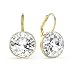 MYJS Bella Statement Earrings Clear Swarovski Crystal Gold Plated