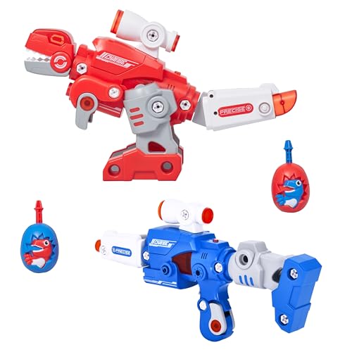 Dazmers Toddler Transformer Toys Set of 2 - Transforms from Dinosaur to Gun -Dino Nerf Gun - Fun Interactive Toys for Outdoor Play - Ideal for Ages 36 Months to 10 Years (3