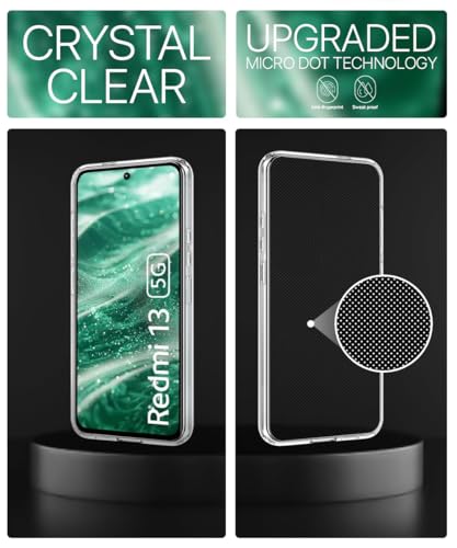 Image of WOW IMAGINE Crystal Clear Transparent Back Case Cover for Mi Redmi 13 5G | Poco M6 Plus 5G | Full Device & Camera Protection Shockproof TPU | Flexible Silicone Back Cover Case - Transparent