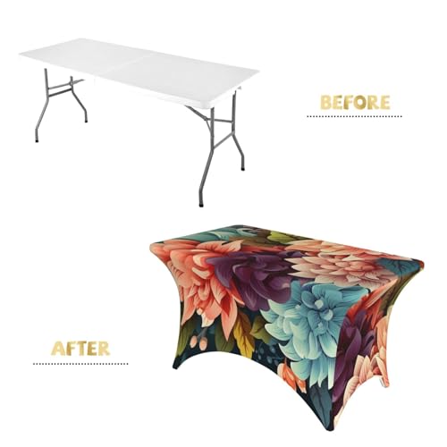 Nappe extensible pour fête de 1,2 m décor fleurs nappe de buffet chic - 3