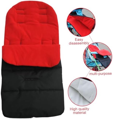 Stroller Blanket Stroller Footmuff, Warm Cozy Sleeping Bag with Polar Fleece Lining, Waterproof Windproof Bunting Bag, 2-in-1 Detachable Cover - 1