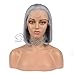 Dorabeauty Short Wigs 10 inches Natural Straight Bob Wigs for Black Women 130% Density Lace Front Wigs Human Hair with Natural Hairline (10, Grey)