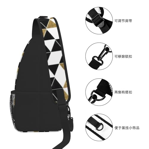 Sac à dos poitrine urbain imprimé triangles pour les sorties décontractées - 7