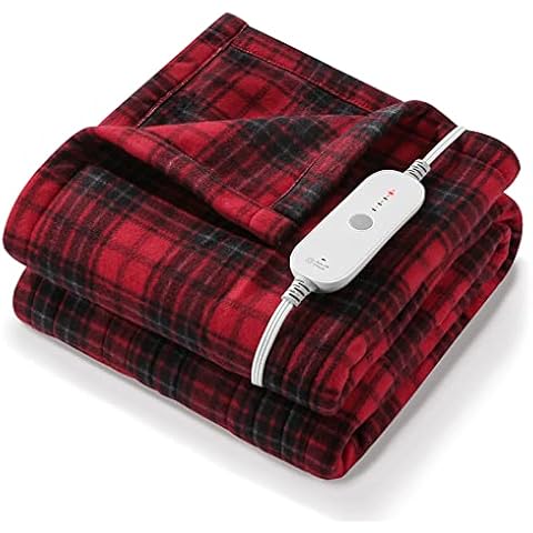 Electric Heated Blanket Throw 50" x 60", Fast Heating, Heated Blanket with 6 Hour Auto Off and 4 Heat Levels, Machine Washable Cover
