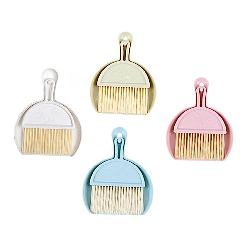 Beavorty 4 Sets Desktop Fan Broom Mini Broom Portable Mini Dustpan Multi-Function Mini Dustpan Dust Brush Cleaning Supply Multi-Function Dust Pan Desktop Broom Household Dust Pan Hand Brush