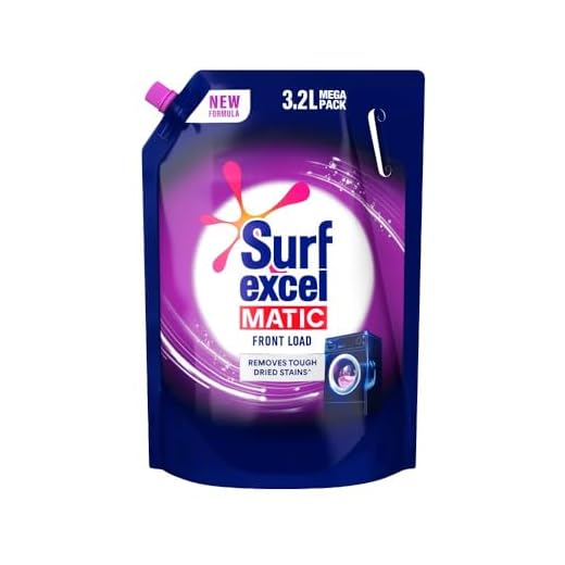 Surf Excel Matic Front Load Liquid Detergent 3.2 L Refill, Designed for Tough Stain Removal on Laundry in Washing Machines - Mega Pack