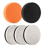 HWXINIE ポリッシャー バフ 125mm 荒中細 5個セット,スポンジバフ 125mm 細目 極細目,マジックテープ式 超微粒子用 洗車用品