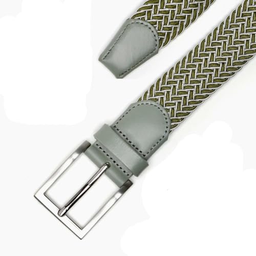 Image of Men's Stretch Braided Elastic Woven Canvas Golf Belt, multicolor,1 3 /8 inch