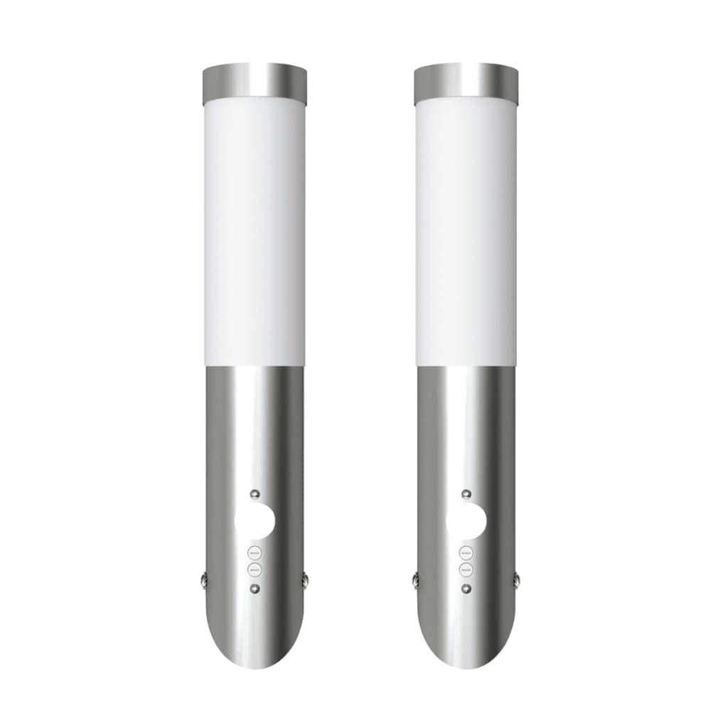 vidaXL Gartenleuchten 2 Wandlampen mit Bewegungsmelder