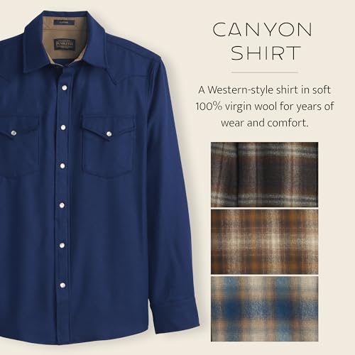 Pendleton Canyon Men's Shirt, Long Sleeve Flannel Shirt, 100% Virgin Wool - Regular Fit2