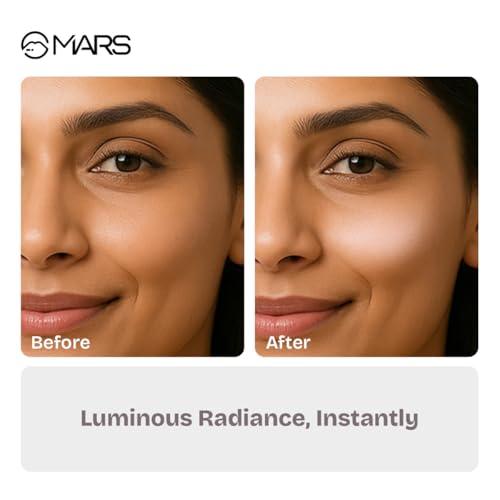 Image of MARS Take A Glow Illuminating Primer + Strobe Cream | 3-in-1 Formula: Moisturiser, Face Primer & Highlighter | Enriched with Jojoba Oil, Madecassoside & Ectoin (30ml) (02-LIGHT BEAM) (Pack of 2)