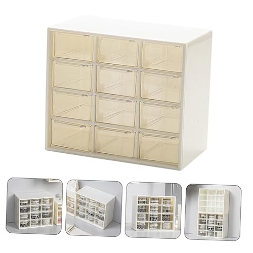 Boîte de rangement plastique blanche à tiroirs stables pour organiser le bureau - 8