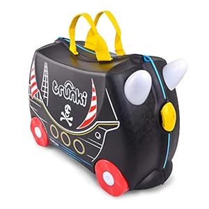 Trunki Valise à Roulettes pour Enfants et Bagages à Main pour Enfants : Valise à Roulettes Pedro Pirate (Noir)