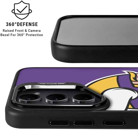 Skinit Kickstand Phone Case Compatible with Galaxy S25 - Officially Licensed NFL Minnesota Vikings Large Logo Design