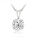 Silver Tone Cubic Zirconia Round Solitaire Necklace