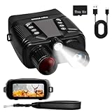 Night Vision Goggles for Adults, 4K Dual Infrared Night Vision Binoculars with 5000mAh Up to 16H of Use with 32GB Card, 3' Screen, and 8X Digital Zoom External Flashlight for Camping and Adventure