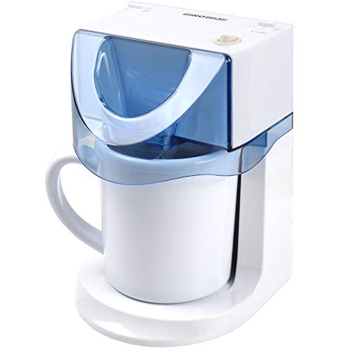Gino Gelati Eismaschine Plurium Speiseeismaschine Eiscreme Maschine Eisbereiter, Weiß/Blaues Design, 25 Watt, kompaktes Design, leichte Reinigung, für Zuhause – Bild 7