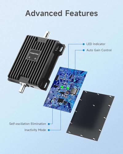 Image of Vehicle Cell Phone Signal Booster for Car, SUV and Truck | Boosts 5G 4G LTE Data & Volte on Band 12 /13 /17 | Omni-Directional Roof Antenna Easy Installation | FCC Approved (Black)