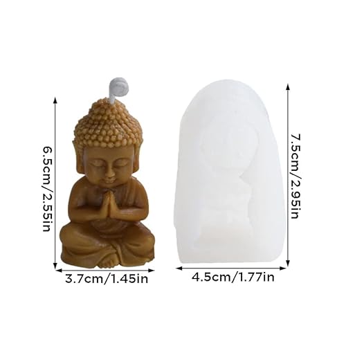 Lsleva 2-Pack 3D Mini Buddha Silicone Candle Mold, Diy Buddha Mold For For Handcraft Candle Making Decorated Resin Craft Molds Gypsum Cement Statue Silicone Moulds #TOP1
