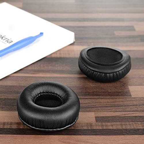 Geekria QuickFit Protein Leather Replacement Ear Pads for KOSS Porta Pro PP, KSC35, KSC75, KSC55, KSC50, KSC-10, KTX PRO1, KTX8, PTX6 Headphones Earpads, Headset Ear Cushion Repair Parts (Black)