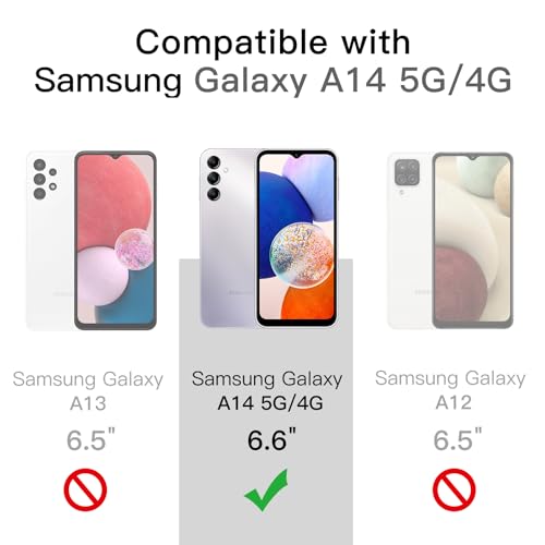 Image of JETech Cover Case for Samsung Galaxy A14 4G /5G 6.6-Inch, Non-Yellowing Shockproof Bumper Protective Phone Cover, Anti-Scratch Hard PC Back (Clear)