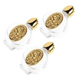 Artibetter 3 Stück Leere Weihwasserflaschen aus Glas Nachfüllbare Fläschchen mit Reliefmuster Tragbare Segenswasserbehälter Geschenkidee für Kommunion und Religiöse Anlässe