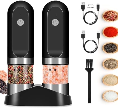 Podazz Electric Pepper Grinder Mills Set of 2, USB