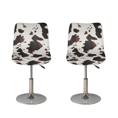 Image of Stretch Bar Stool Covers Set of 4,Stretch Removable Bar Stool Chair Covers, Cow Pattern Counter Height Chairs Covers for Kitchen Dining Room Cafe Furniture