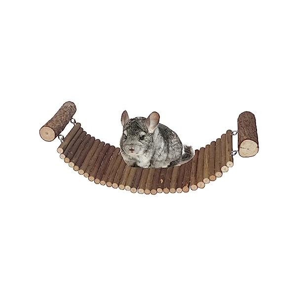 Chinchilla Holz Leiter Brücke Plattform Spielzeug, Chinchilla Suspension Bridge, Kleintier Klettern Spielzeug für Chinchilla Hamster Zucker Glider Eichhörnchen Rennmäuse Ratten und andere Kleintiere