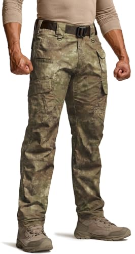 CQR Men's Tactical Pants, Water Resistant Ripstop Cargo Pants, Lightweight EDC Work Hiking Pants, Outdoor Apparel