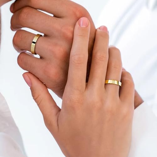 STARCHENIE 18K Gold Plated Ring for Men Women Solid 925 Sterling Silver 2MM 3MM 4MM 5MM 7MM 8MM Wedding Band Comfort Fit High Polish3