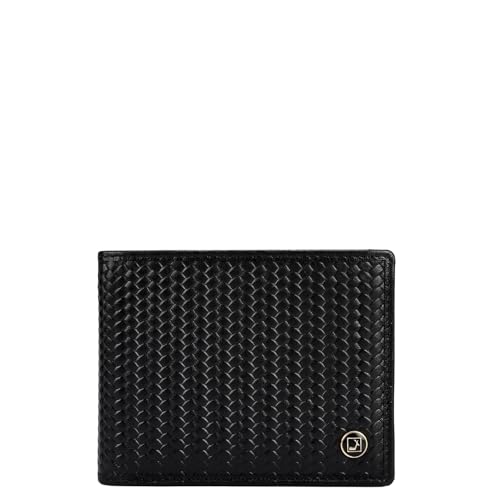 Image of Da Milano RFID Protected Wallet for Men - Black | Genuine Leather Bifold with 2 Compartments, 6 Card Slots & 4 Slip Pockets | Slim Leather Wallet
