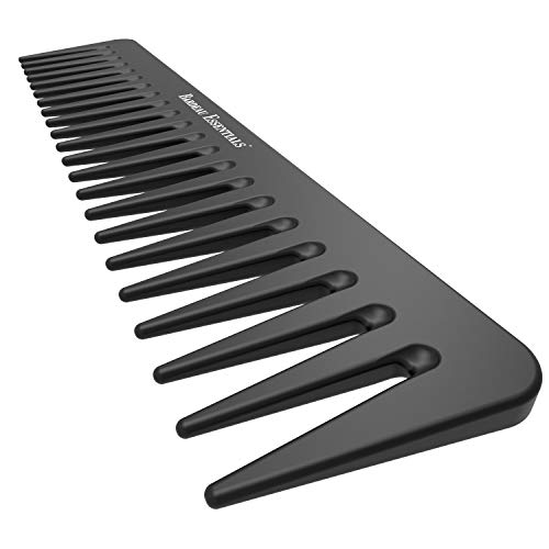 7 Inch Detangling Comb | 2 Pack | Black Carbon Fiber | Large Wide Tooth Detangler Comb | For Straight Or Curly Hair | Wet Or Dry Hair | Professional Grade Styling Comb For Men And Women #TOP6