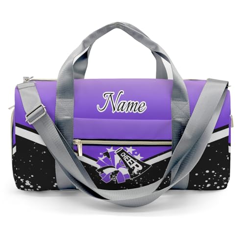 Custom Cheer Sport Gym Duffel Bag Personalized Cheerleading Bags with Name Travel Bag Purple Shoulder Bag for Cheerleader Coach Gift2