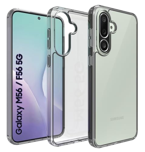 Image of RIGGEAR Shockproof Clear Hybrid Armor Back Cover Case for Samsung Galaxy M56 5G / F56 5G (Transparent PC and TPU Bumper)