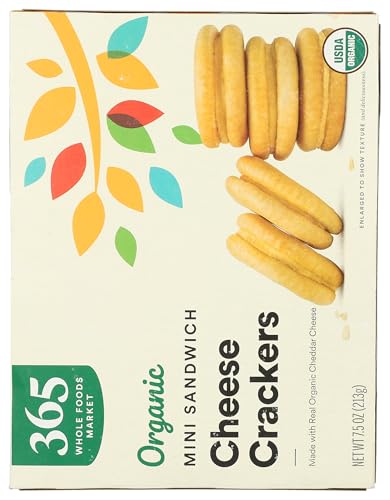 365 by Whole Foods Market, Organic Mini Cheese Sandwich Crackers, 7.5 Ounce - image 2