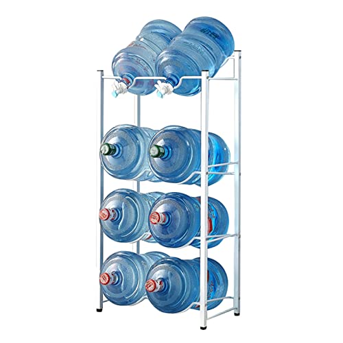 Support pour carafe d'eau 15L avec 2 valves et étagère amovible 4 niveaux