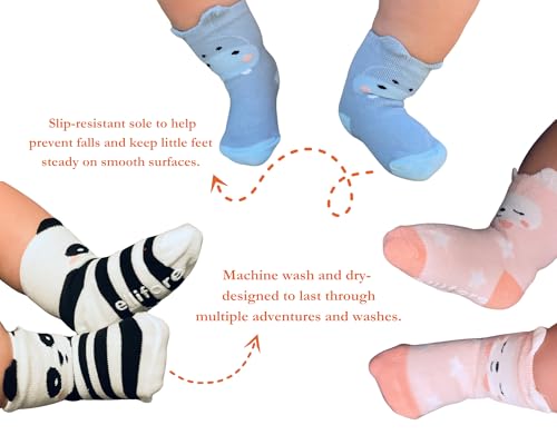 7-Pack Cute Animal Baby Socks Non Slip Grip Toddler Kids Sock Newborn Essentials3