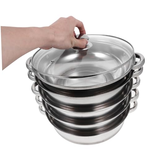 TOYANDONA Stainless Steel Steamer Pot Deep Multi-function Stockpot for Efficient Steaming Boiling and Simmering Space-saving Kitchen Accessory for Healthy Cooking - Image 4