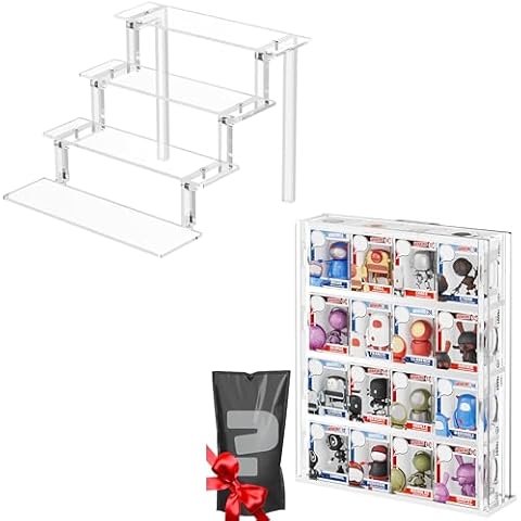 WINKINE Acrylic Display Shelf Compatible with Funko POP Figures, Display Case Bitty Protector Compatible with Funko Bitty Pop Cover